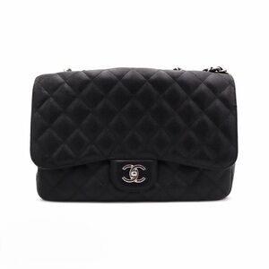 CHANEL Leather Shoulder Bags Quilted Caviar Classic Flap Jumbo Shoulder Bag